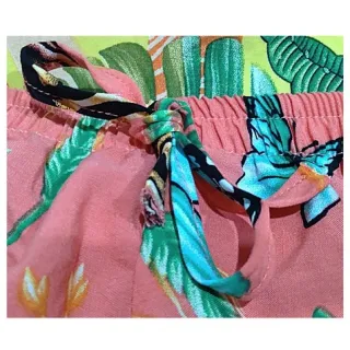 Estampa Flores Plus Size Shorts Feminino Viscose Malha Fria Fresquinha Verão - G2