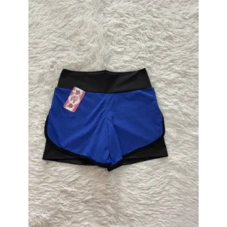 Moda fitness: short duplo para corrida, treino ou academia - Azul Bic