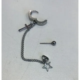 Moda Brinco Cruz Estrela Masculino Feminino - Cruz 2 furos