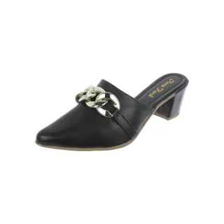 Mule Scarpin Luxo Bico Fino Salto Alto Grosso Corrente - Amarelo  ENF