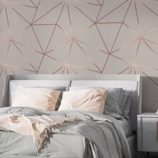 Autocolante Papel de Parede Bactericida Lavável Zara Rosa Rosê Gold 50cm x 50cm - Único