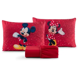 Poliéster Jogo de Lençol Casal Temático 3 Peças - Diversos - 11 VERMELHO