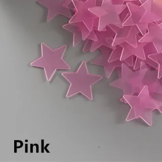 Decoração de Casa com Adesivo Luminoso de Estrela Colorida que Brilha no Escuro - Rosa