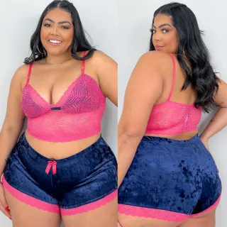 Veludo Plus Size Baby Doll - Promoção - Branco