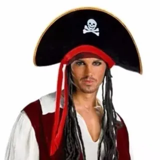 Eventos Festa Cosplay Carnaval - Chapéu Luxo Pirata Veludo - Único