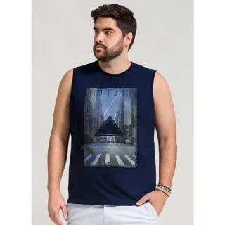 Regata Masculina Plus Size G1 G2 G3 Camiseta - Verde Mescla
