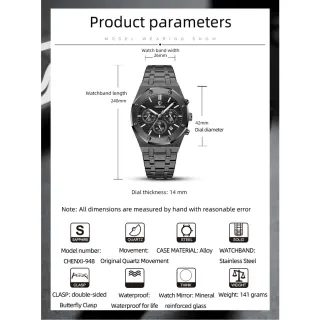 Relógio Masculino de Luxo CHENXI 2022, à Prova D