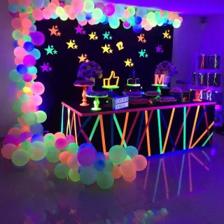 Atacado Decoração Festa Neon - Balão Bexiga Número 9 - Único