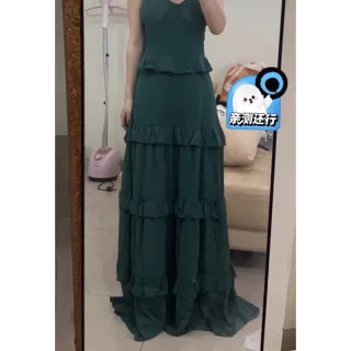 Vestido Longo Maxi de Festa à Noite Elegante Spaghetti Strap Tulle Ponto Verde - Verde