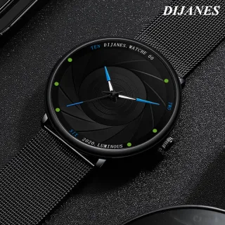 Relógio de Pulso Masculino Luminoso Quartzo com Pulseira de Malha DIJANES - Azul azul