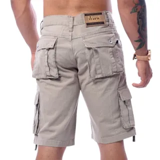 Super Barata Bermuda Cargo Masculino Lisa Premium Bege - 46