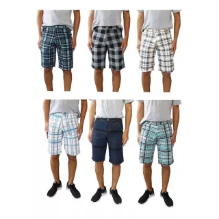 Envio rápido de kit com 4 bermudas masculinas listradas baratas - 40