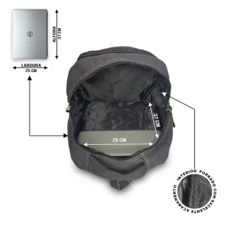 Lançamento: Mochila Escolar Reforçada de Lona com Rodinhas - Bege