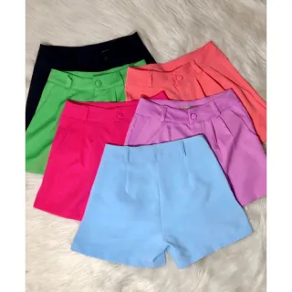 Shorts Alfaiataria Feminino Social 9251 - Vermelho