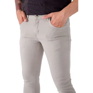 Ótimo Caimento Calças Masculinas Skinny Lycra Cor CREME - Creme