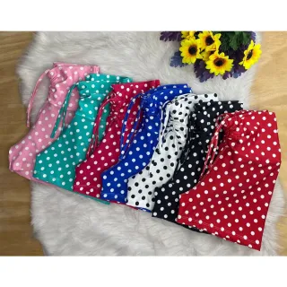 Fitness Shortinho Cintura Alta Estampa Poá com Corda - Preto