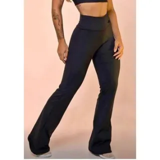 Legging Preta Confortável Flare Bailarina Feminina Boca de Sino - Cinza