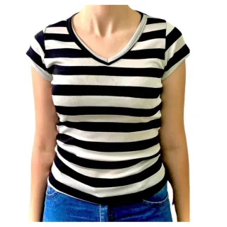 Blusa GOLA V Mescla em Algodão e Elastano - Cinza Mescla