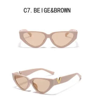 Óculos de Sol Feminino Luxo Vintage V LOGO Acessórios de Moda UV400 - C1.Preto CINZA