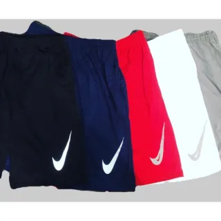 Bermuda Short Caminhada Lazer Futebol Kit 3 Poliéster Dry Fit - Preto azul vermelho