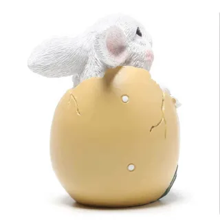 Decoração Criativa de Páscoa: Coelhinho Ornamento Resina Multicolorido - A