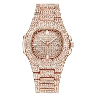 Hype Style Relógio Ice Cuban Cravejado de Pedras Brilhantes - RELÓGIO ICE PRATA