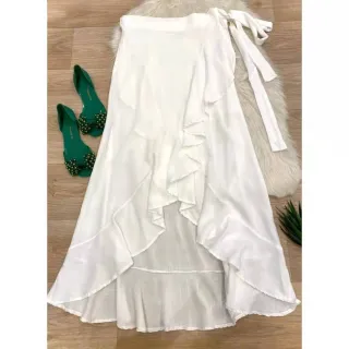 Moda Tendência Saia Envelope Maxi Atacado - Vermelho