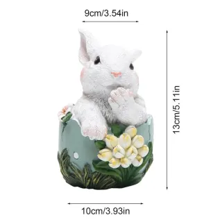 Decoração Criativa de Páscoa: Coelhinho Ornamento Resina Multicolorido - A