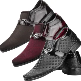 Confortável Sapato Social Masculino Moderno - Kit 03 Pares - Kit03-1007/837/1016