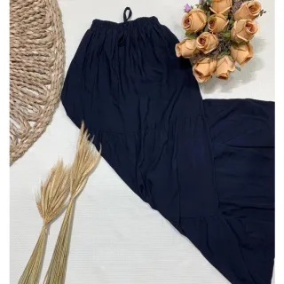 Viscose Babado Animal Print Saia Longa Estampada Onça - Pink