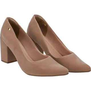 Scarpin Feminino Retro Conforto Salto Alto Lóris Bico Fino 8CM Macio - jeans