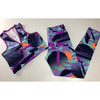 Conjunto de malhar fitness: calça legging e top cropped suplex - Estampa (DC) 13