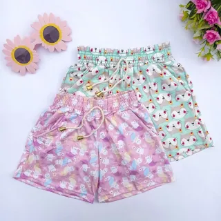Short Estampado Feminino Infantil e Juvenil Verão - Com Bolso - sortidas