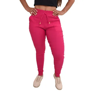 Envio Imediato Calça Jogger Feminina Cintura Alta Skinny Elastano Blogueira - Marsala