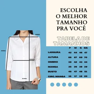 Uniforme Camisete Social Feminina Manga 3/4 - Promocional - Vermelho