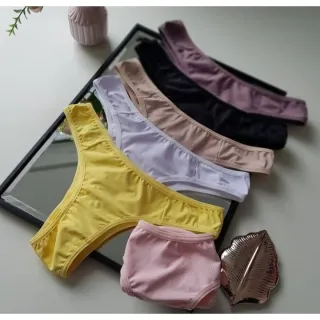 Kit Sortido Calcinhas Tanga Básica - Lisa/Estampa Microfibra/Poliéster - Sortida
