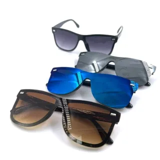 Unissex Flexível Miami Preto Óculos de Sol (Mais Vendido) - C4