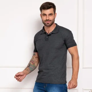 Uniforme Masculino: Camisa Polo Básica Piquet Lisa - Azul Royal