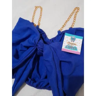 Blusa Cropped com corrente - Promoção diversas cores - Rose cetim1