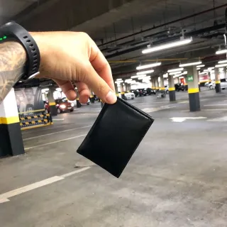 Porta Cartão Slim, Carteira Pequena, CNH - Marrom