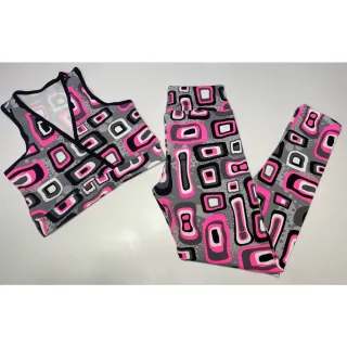 Conjunto de malhar fitness: calça legging e top cropped suplex - Estampa (DC) 13