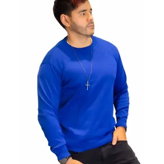 Trico Masculino Sueter Manga Longa Tamanhos M - G - GG Qualidade - Azul Royal
