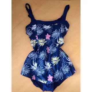 Saia regata estampada plus size, maiô feminino G1-G3 - AZUL MARINHO COM AZUL