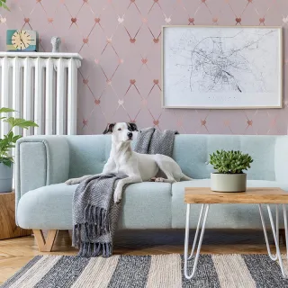 Adesivo Lavável Florença Rose Gold - Papel de Parede 3D - Único