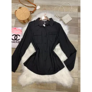 Blusa Social Manga Longa com Botões Chic - mostarda