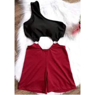 Macaquinho fitness academia curto com bojo alça única argola - Estampa 05