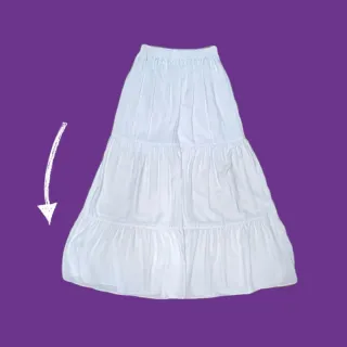 Babado Lisa Com Forro Três Marias Saia Longa - cor lavado