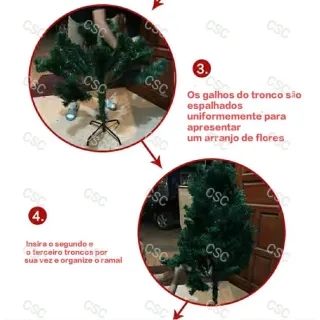 Pinheiro de Natal Verde Tradicional - Tamanhos: 120cm, 150cm, 180cm e 210cm - Arvore natal verde tradicional