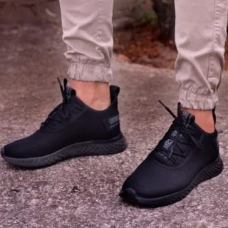Promoção Tênis Esportivo Masculino Caminhada Academia - Oferta - Preto