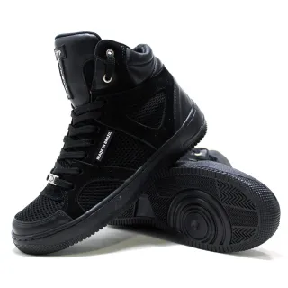 Tenis Top Fitness Moda Sneaker Botinha Cano Alto Feminino Masculino Preto/Branco - 38